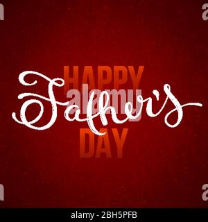 Grußkartenvorlage für Happy Fathers Day mit handgezeichneter Schrift. Vektorgrafik Stock Vektor