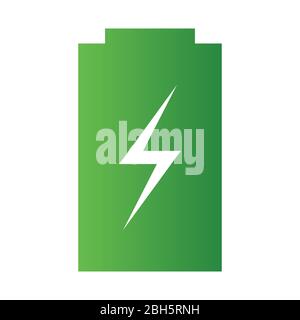 Einfache Batterie grüne Ikone mit ökologischem Konzept. Symbol für Energiesparsymbol. Recycling-Logo. Vektorgrafik für jedes Design. Stock Vektor