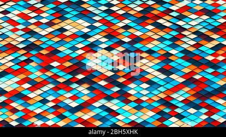 Illustration der abstrakten bunten Raute geometrische Oberfläche, minimales Diamant-Raster-Muster Stockfoto