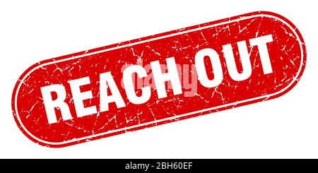 REACH out Zeichen. REACH out grunge rote Marke. Etikett Stock Vektor