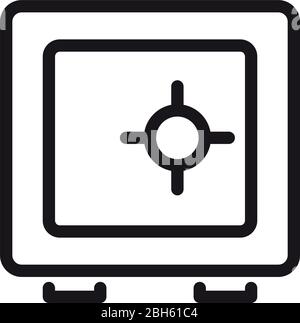 Strongbox-Symbol über weißem Hintergrund, Linienstil, Vektorgrafik Stock Vektor