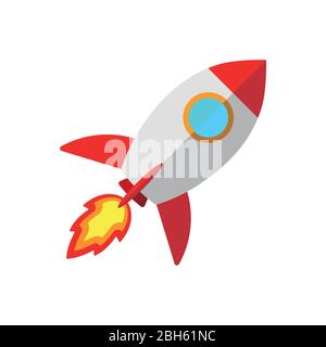 Cartoon Rakete Raumschiff isoliert Vektor-Illustration. Stock Vektor