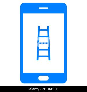 Leiter und Smartphone Stockfoto