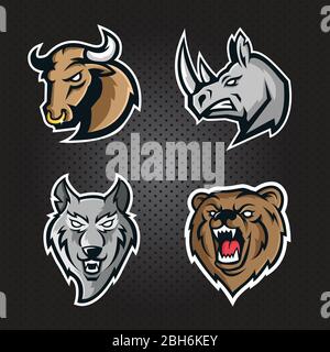 Maskottchen Logo Set. Für eSports Team Stock Vektor