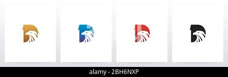 Logo-Design „Eagle Head on Letter“ D Stock Vektor