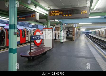 1930er Jahre Art Deco Architektur White City U-Bahn Station, Wood Lan, Shepherd's Bush, London W12 7RH von K. J. H. Seymour & A. D. McGill Stockfoto