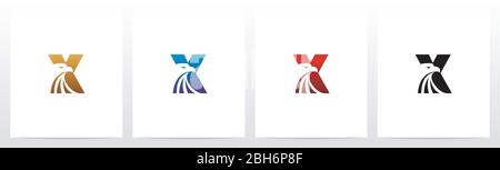Eagle Head On Letter Logo Design X Stock Vektor