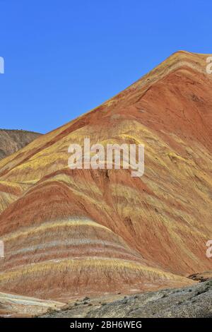 Bunte Leinwand Landform von der Sightseeing-Straße. Zhangye-Danxia Qicai Scenic Spot-Gansu-China-0828 Stockfoto