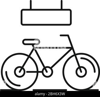 Symbol für Fahrradverleih teilen. Outline teilen Fahrrad mieten Vektor-Symbol für Web-Design isoliert auf weißem Hintergrund Stock Vektor