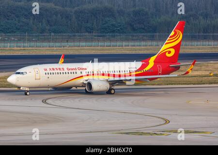 Peking, China – 2. Oktober 2019: Grand China Air Boeing 737-800 Flugzeug am Beijing Capital International Airport (PEK) in China. Stockfoto