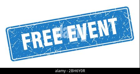Kostenlose Veranstaltung Stempel. Kostenlose Veranstaltung vintage blauen Label. Zeichen Stock Vektor