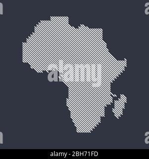 Stilisierte einfache diagonale Linienkarte von Afrika Stock Vektor