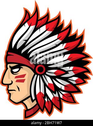 American Indian Chief. Logo oder Symbol. Vektor-illustration Stock Vektor