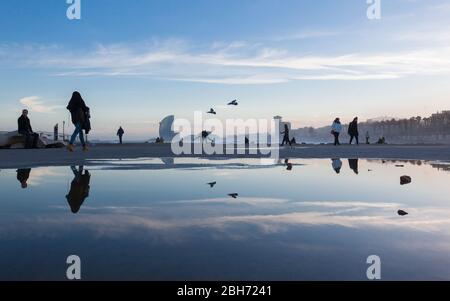 Mirror Walk in Barcelna Stockfoto