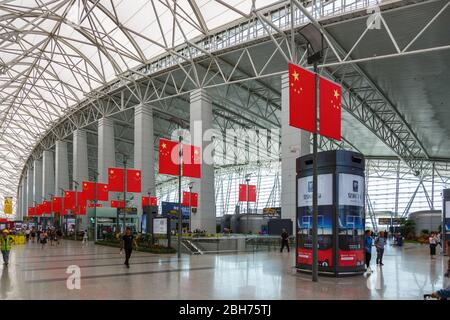 Guangzhou, China – 23. September 2019: Terminal 1 am Guangzhou Baiyun International Airport (CAN) in China. Stockfoto