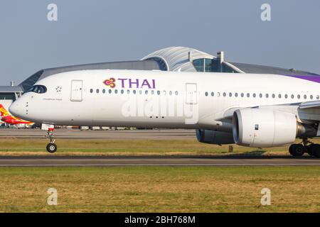 Guangzhou, China – 23. September 2019: Thai Airways Airbus A350-900 Flugzeug am Flughafen Guangzhou (CAN) in China. Stockfoto