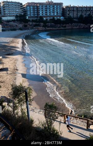 Platja dels Capellans, Camí de Ronda de Salou, Cap de Salou-El Roquer, Salou, Tarragonès, Tarragona, Katalonien Stockfoto