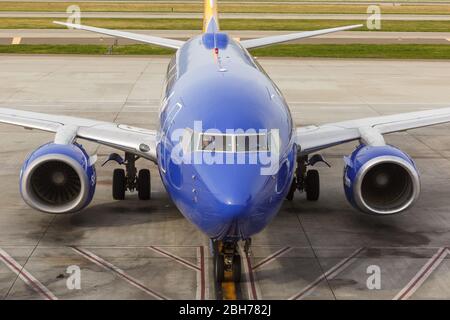 San Jose, Kalifornien – 11. April 2019: Southwest Airlines Boeing 737-700 Flugzeug am San Jose Flughafen (SJC) in Kalifornien. Stockfoto