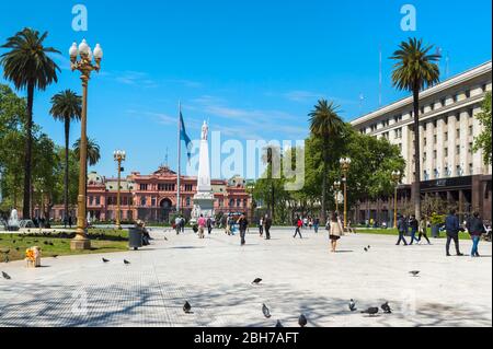 Casa Rosada oder Pink House, Residenz des Präsidenten der Republik und Sitz der Regierung, Buenos Aires, Argentinien Stockfoto