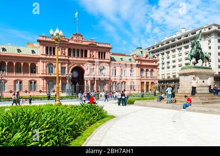 Casa Rosada oder Pink House, Residenz des Präsidenten der Republik und Sitz der Regierung, Buenos Aires, Argentinien Stockfoto