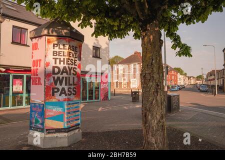 Cardiff, Wales, Großbritannien. April 2020. Die Straßen von Cardiff bleiben unheimlich leer, nachdem die walisische Regierung gestern neue strengere Sperrvorschriften angekündigt hat, die am Wochenende in Kraft treten werden. Quelle: Haydn Denman/Alamy Live News. Stockfoto
