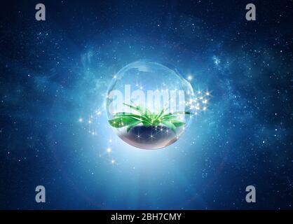 entstehung des außerirdischen Lebenskonzeptes Illustration Stockfoto