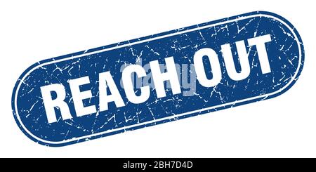 REACH out Zeichen. REACH out grunge blauen Stempel. Etikett Stock Vektor