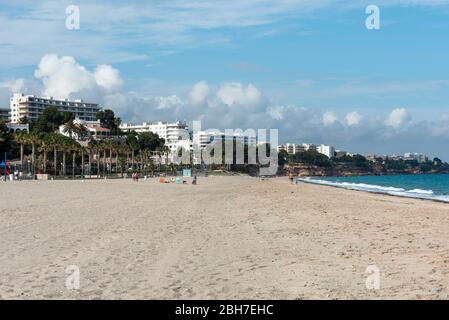 Platja del Cristall ein Mont-Roig del Camp, Miami Platja, Costa Daurada, Baix Camp, Tarragona, Katalonien Stockfoto