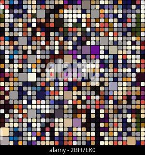 Nahtlose geometrische abstrakte quadratische Textur Hintergrund. Ineinander greifende Überprüfung Geo-Shapes Muster. Überall flippiger Mosaikdruck. Trendige, moderne Grafik Stockfoto