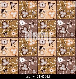 Nahtlose quadratische Blumenmuster Hintergrund Stockfoto