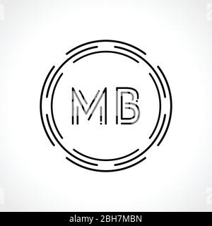 Erste MB schreiben Logo Design vector Template. Zusammenfassung Schreiben MB Logo Design Stock Vektor
