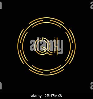 Anfangsbuchstabe QI Logo Design Vektor Vorlage. Digital Abstract Circle QI Letter Logo Design Stock Vektor