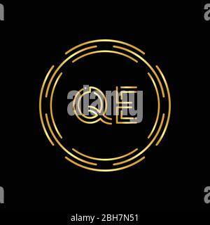 Anfangsbuchstabe QE Logo Design Vektor-Vorlage. Digital Abstract Circle QE Letter Logo Design Stock Vektor