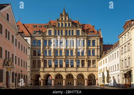 Neues Rathaus am Untermarkt, Görlitz, Sachsen, Deutschland Stockfoto