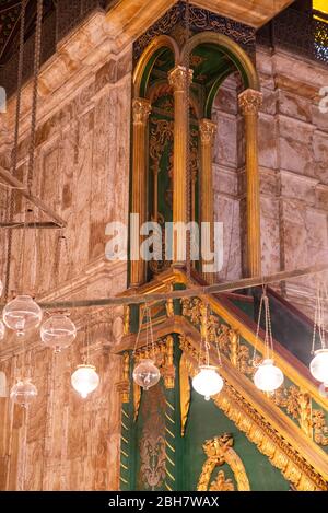 Innenansicht der Moschee von Muhammad Ali, Al Abageyah, El-Khalifa, Kairo Governate, Ägypten. Stockfoto