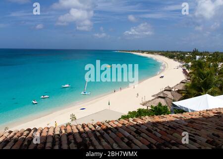 Strand von La Samanna Saint Martin / Sint Maarten Stockfoto