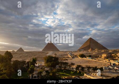 Pyramiden Von Gizeh; Al Haram, Regierung Von Gizeh, Ägypten. Stockfoto