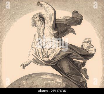 Erschaffung des Himmels, Altes Testament, von Julius Schnorr von Carolsfeld, 1860 Stockfoto