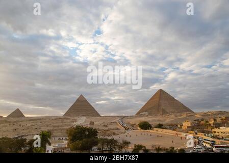 Pyramiden Von Gizeh; Al Haram, Regierung Von Gizeh, Ägypten. Stockfoto
