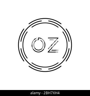 Initial Monogram Letter OZ Logo Design Vektor-Vorlage. Digital Technology OZ Letter Logo Design Stock Vektor