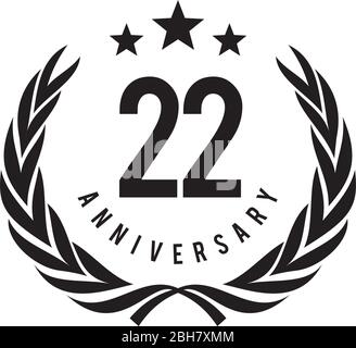 22. Jahrestag Logo Design Vektor Vorlage Stock Vektor