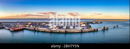 Panoramablick auf den Hafen von Burnie in Tasmanien, Australien Stockfoto