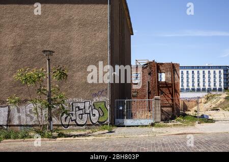 12.05.2019, Berlin, Berlin, Deutschland - Fabrikruine des ehemaligen Böhmisches Braushauses in der Pufendorfstraße in Berlin-Friedrichshain. 00P190512D82 Stockfoto