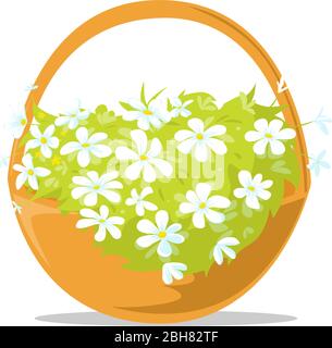 Frühling Ostern Korb voller Blumen - Vektor Illustration Stock Vektor