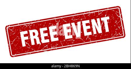 Kostenlose Veranstaltung Stempel. Kostenlose Veranstaltung vintage roten Label. Zeichen Stock Vektor
