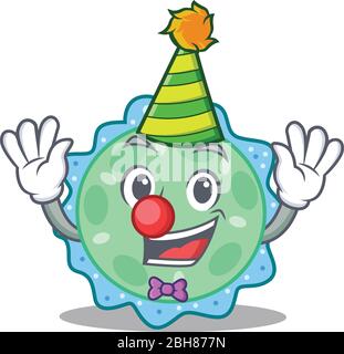 Cartoon Charakter Design Konzept der niedlichen Clown pseudomonas aeruginosa Stock Vektor