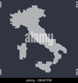 Stilisierte einfache diagonale Linienkarte von Italien Stock Vektor