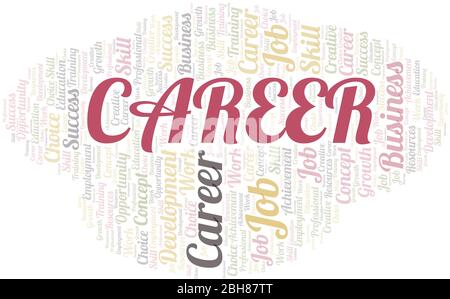 Karriere Typografie Vektor Wort Wolke. Wordcloud Collage nur mit dem Text gemacht. Stock Vektor