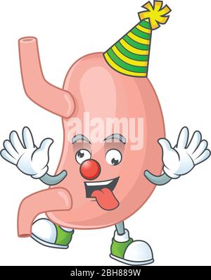 Amüsant Clown Magen Cartoon Figur Maskottchen Stil Stock Vektor