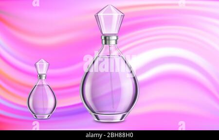 Mock-up-Illustration von weiblichen Parfüm auf abstraktem Hintergrund Stock Vektor